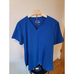 Maevn Matrix Impulse Royal Blue Scrub Shirt Women Large